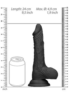 Realistic Dildo With Balls - 23 cm - Black en internet