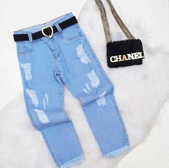 Calça Jeans + Cinto + Bolsiha
