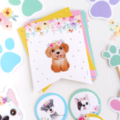 TEMÁTICA PERRITOS Y FLORES - tienda online
