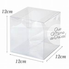 CAJA CUBO de acetato transparente. 12 x 12x 12 cm