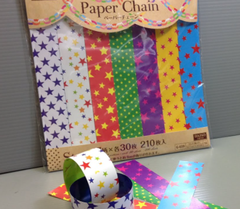 210 Cintas de papel ESTRELLAS bifaz p/ guirnaldas 2x15cm