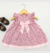 Vestido infantil para Bebê Menina floral rosa recém nascido