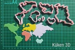 Cortante Mapa Mundo Collage Planisferio Continente Collage