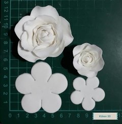 Set Cortantes Rosas Flores X 4 ; 10cm, 8cm, 6cm y 4cm - comprar online