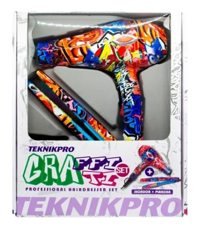 Set Graffiti Profesional Secador + Planchita Teknikpro
