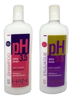 Combo Han Extra Ácido Ph3.5 Shampoo + Enjuague 500ml
