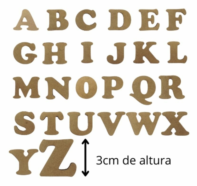 Abecedario Completo 26 Letras Cooper Black en Fibrofacil 3cm Abecedario Completo 26 Letras Cooper Black en Fibrofacil 3cm
