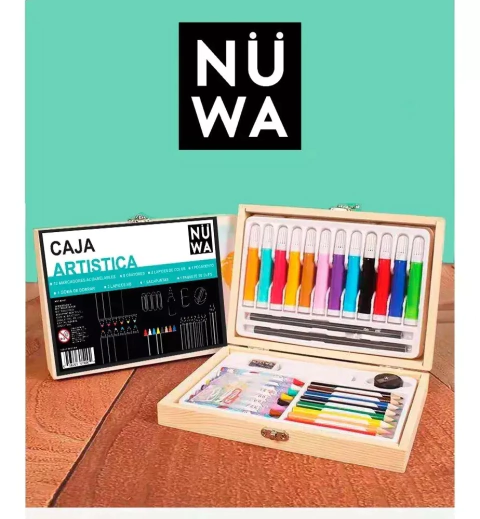 Caja Artistica Set De Marcadores Lapices Y Crayones NUWA