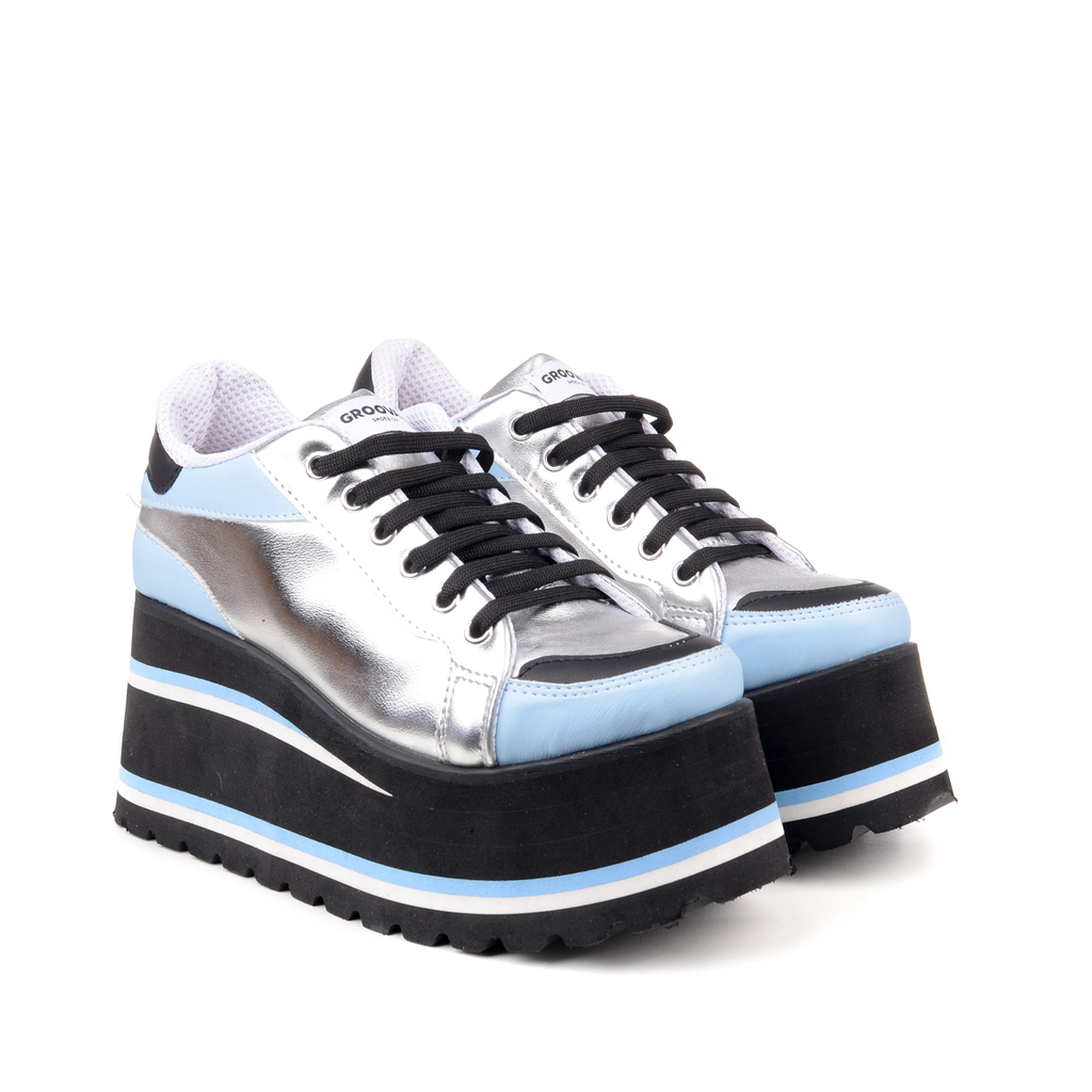 Zapatillas Plateadas con Plataforma