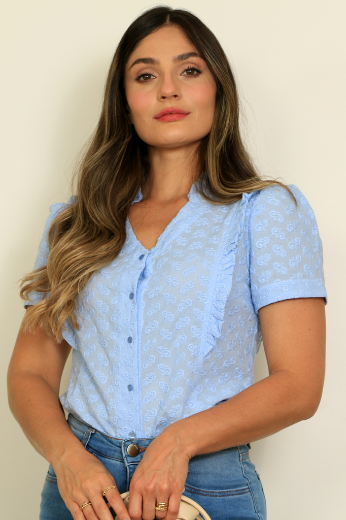 28951-BLUSA LASIE AZUL BEBÊ - Loja Clara Assis