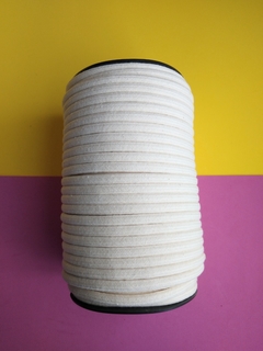 Cordão de algodão trançado com alma - cru - 6mm rígido - 1kg