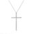 Colar Crucifixo Cruz 6 cm Zirconias Banhado a Ródio Branco