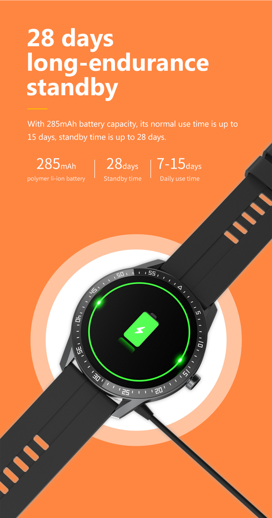 SMARTWATCH KingWear G1 Black - 46 mm Caja Acero