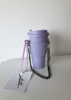 Cup Holder Lila & Silver (vaso + porta vaso con cadena)