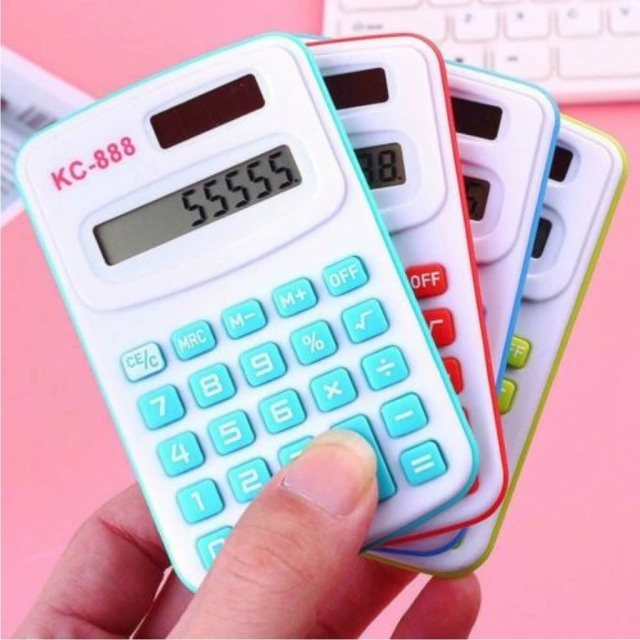 Circo medio detective Mini Calculadora Color Liso Kc-888 Portable Bolsillo