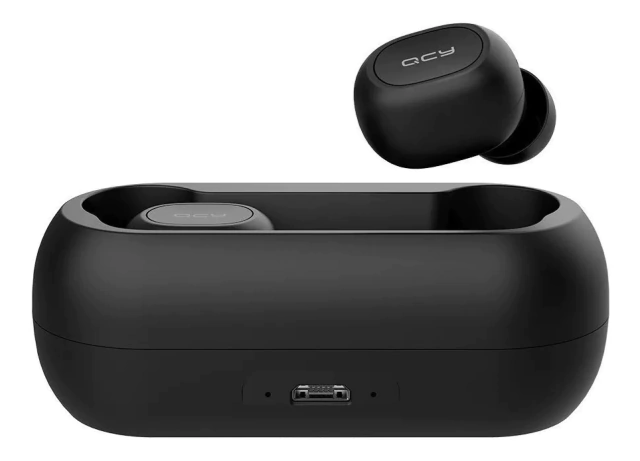 Auriculares In-ear Inalámbricos Qcy T1c Negro Base Carga