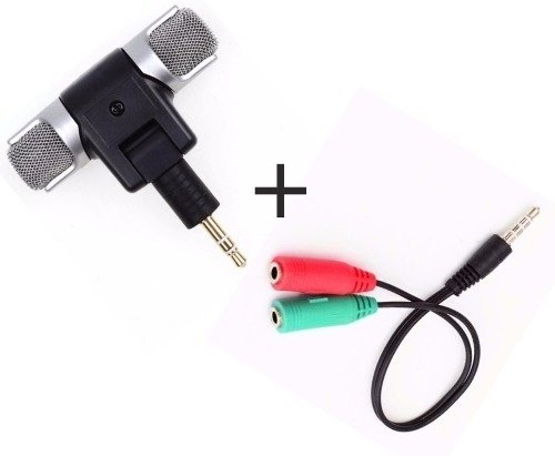 Cable Mini Plug 3,5mm A Mic Y Auric + Mini Micrófono Estéreo