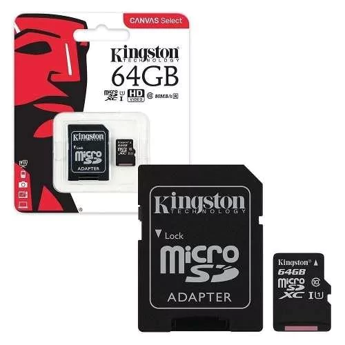 Tarjeta Memoria Micro Sd 64gb Kingston Clase 10 80mb/s