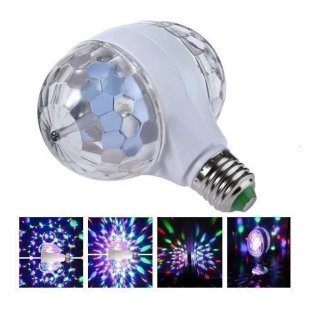 Lampara Led Giratoria Doble 3 Colores Boliche Fiesta Foco