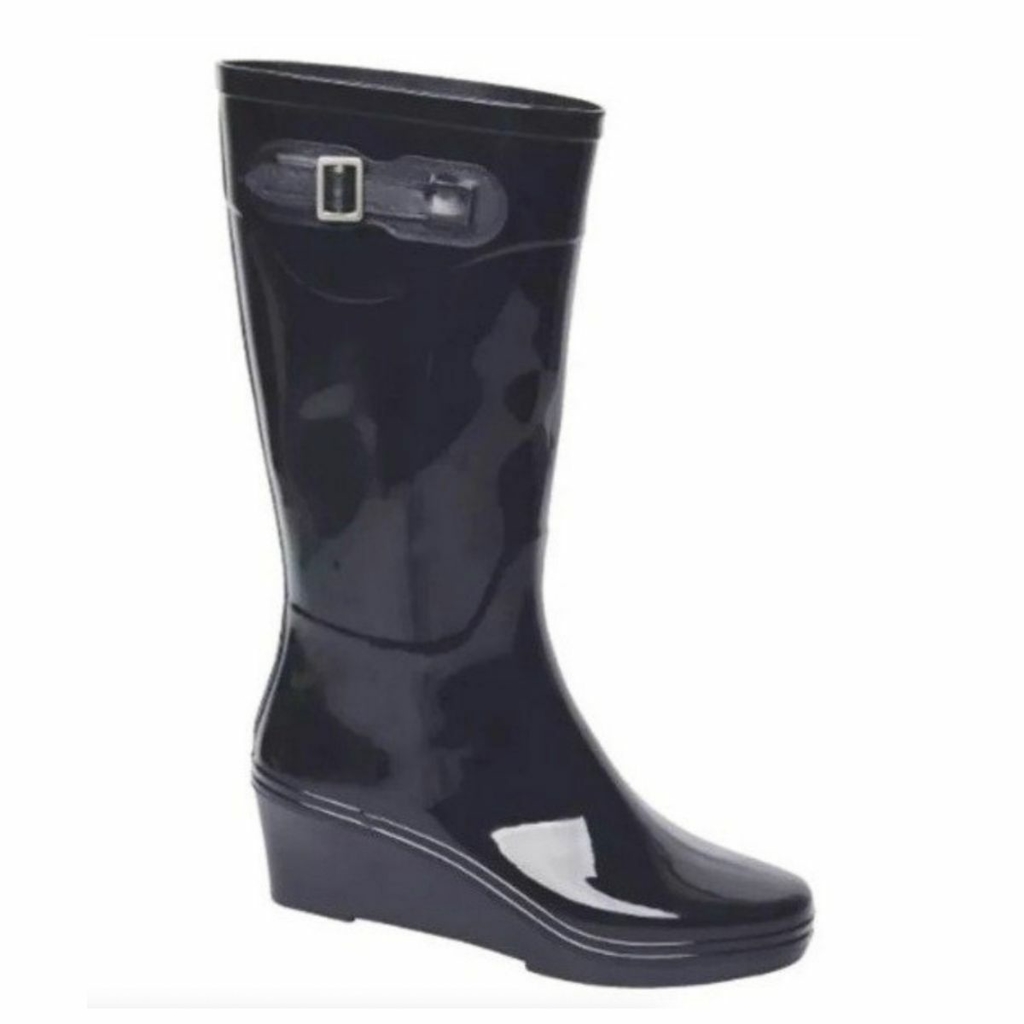 Bota De Lluvia De Mujer Taco Chino Caña Alta Art 6300