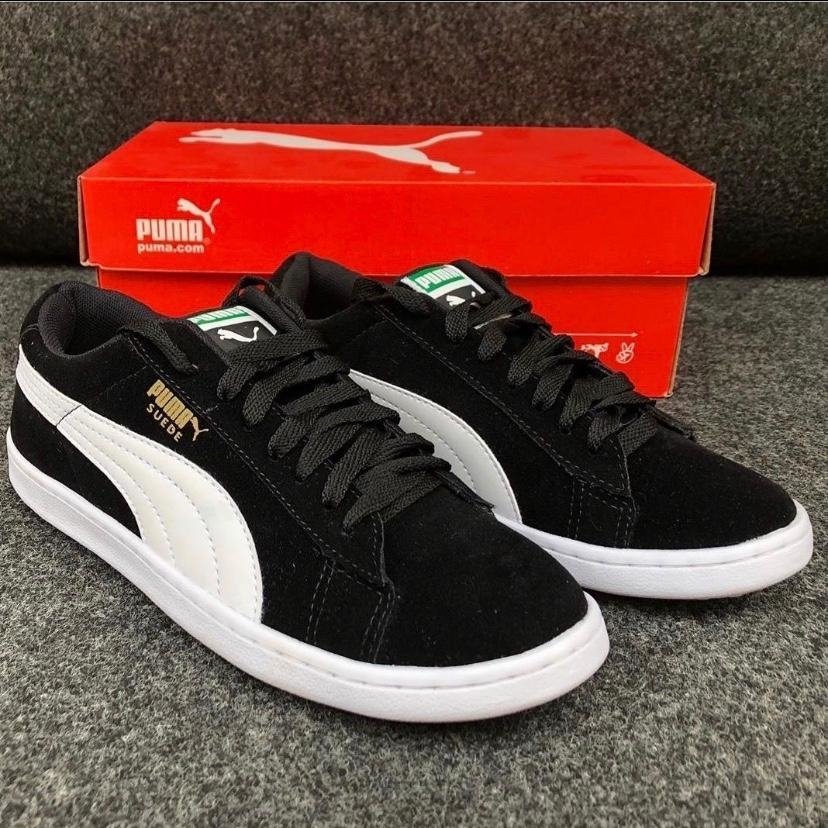 puma suede preto e branco