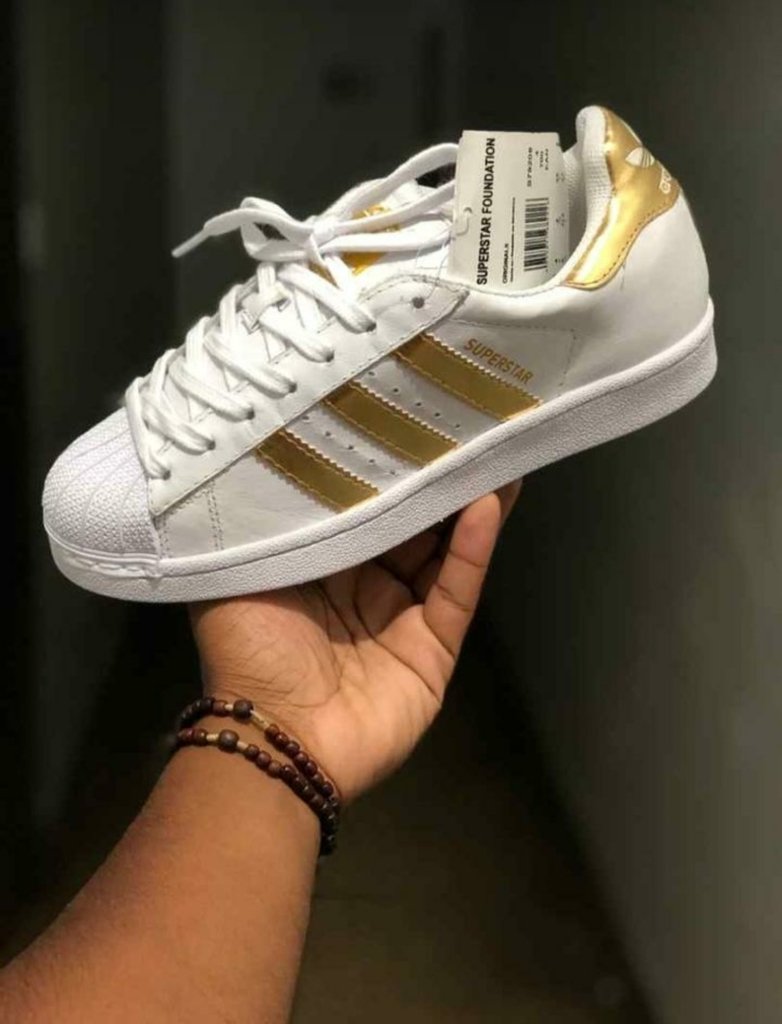 Adidas Superstar branco/dourado - Griffeborges