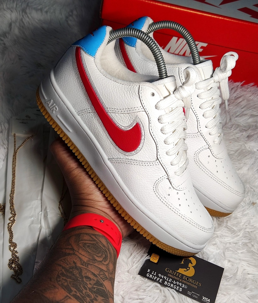 nike air force vermelho e branco
