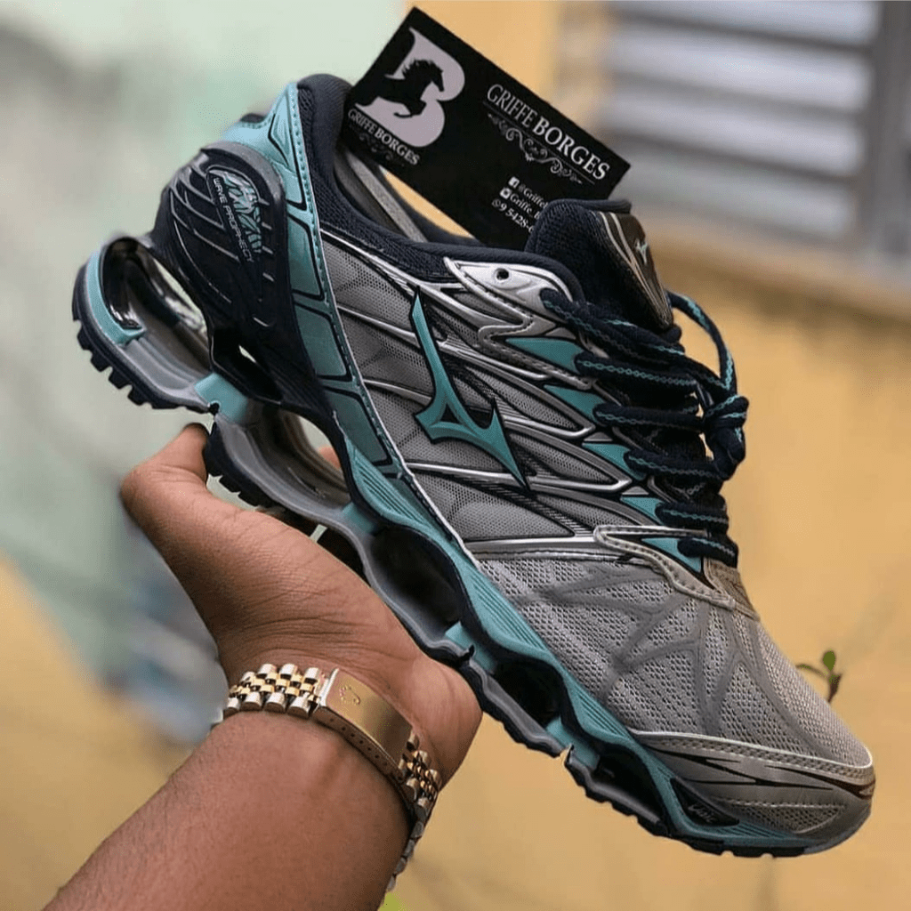 mizuno cinza com azul