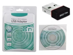 Placa de red WIFI USB - Adaptador Usb 2.0 Wifi 802.11n - Nano Wireless USB  Adapter