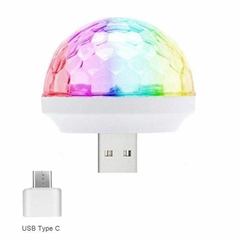 Mini esfera LED RGB USB para auto y celular