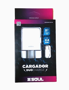 CARGADOR SOUL USB TIPO C 2.4A 2 USB - CVQ-XUSB2T