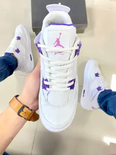 Nike air jordan 4 branco/roxo - comprar online