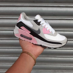 Nike Air Max 90 Branco/Cinza/Rosa - Tenis Mogi