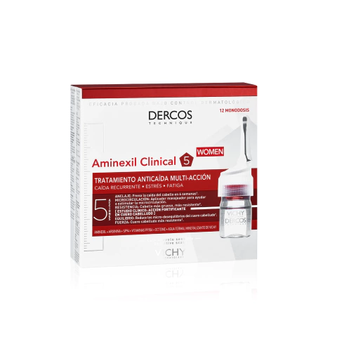 Vichy Dercos Aminexil Clinical 5 Tratamiento Anti-Caida Mujer 12ampollas