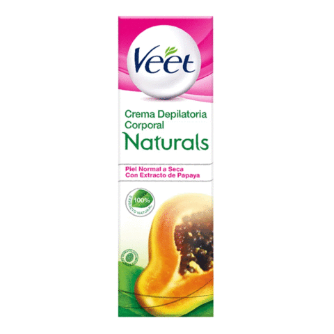 Veet Crema Depilatoria Corporal Naturals Pure Papaya Piel Normal a Seca 100ml