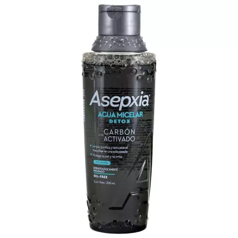 Asepxia Agua Micelar Detox Carbon Activado 200ml