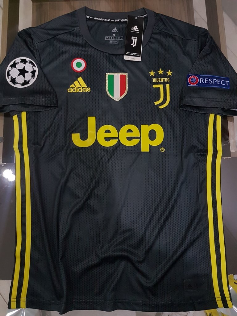 Camiseta Adidas Juventus FC Italia Suplente Gris Oscura 2018 2019 UCL