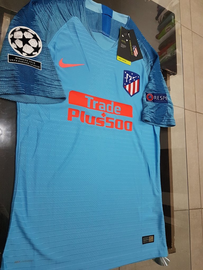 Camiseta Nike Atletico Madrid Suplente Celeste 2018 2019 Match