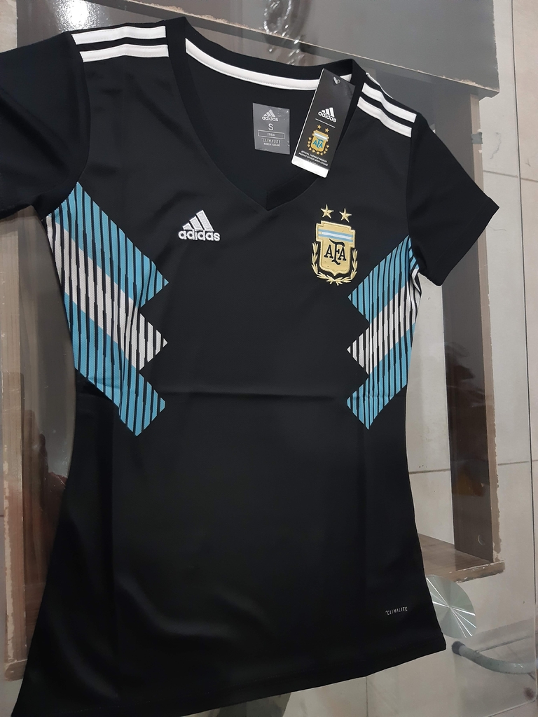 Camiseta adidas Argentina Mujer Negra 2018