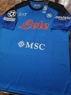 Camiseta EA7 Napoli Titular Simeone 18 2022 2023 Parches UCL en internet