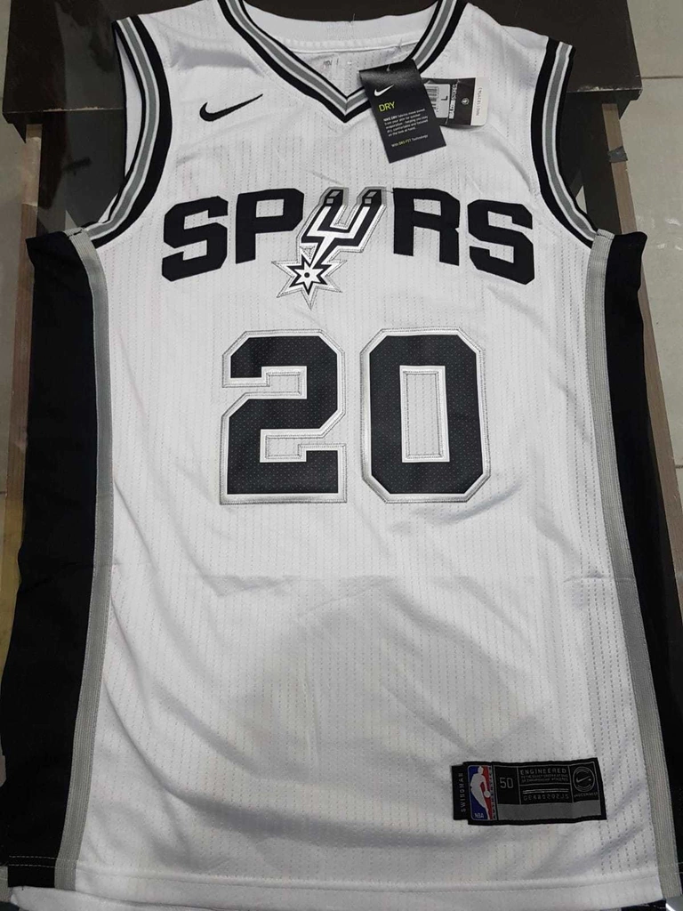 Camiseta Nike San Antonio Spurs Retro Blanca Ginobili #20