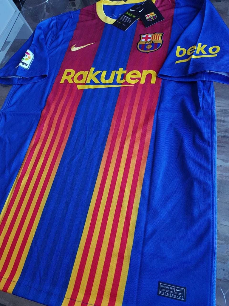 Camiseta Nike Barcelona Titular 2020 2021 Cataluña #10 Messi