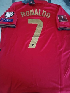 Camiseta Nike Portugal Titular Cristiano Ronaldo #7 2021 2022 Parches Qatar 2022 - tienda online