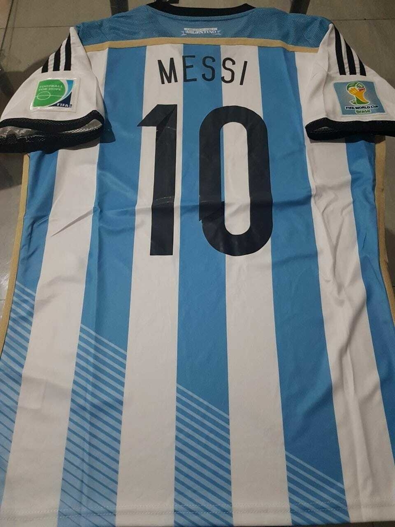 Camiseta adidas Retro Argentina Titular 2014 Messi #10 Mundial 2014