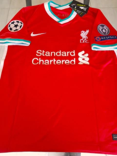 Camiseta Nike Liverpool Titular Mane #10 2020 2021 Parches Champions UCL