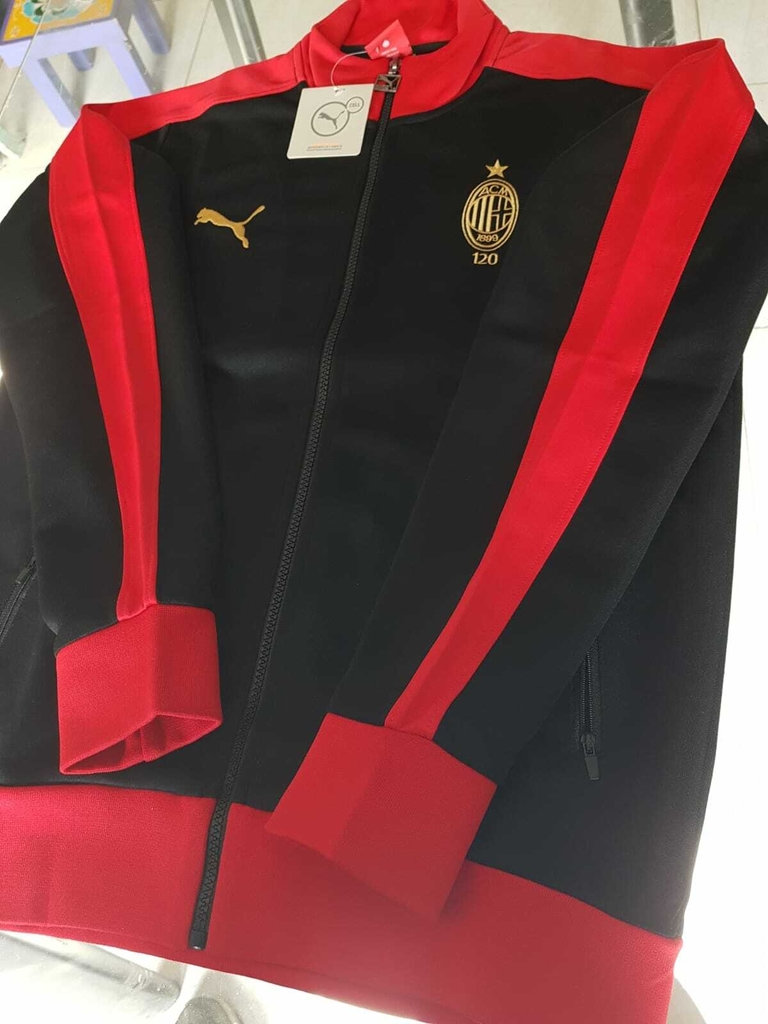 Campera Puma Milan Negra Roja 2021 2022