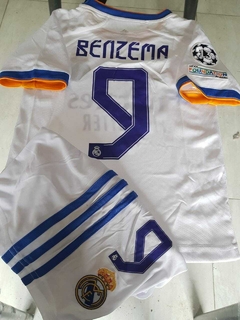 Kit Niño Camiseta + Short Adidas Real Madrid Benzema 9 Titular 2021 2022