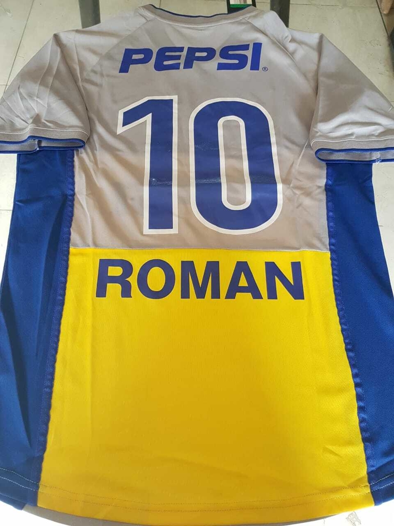 Camiseta Nike Boca Retro Suplente Gris 2002 #10 Juan Roman Riquelme