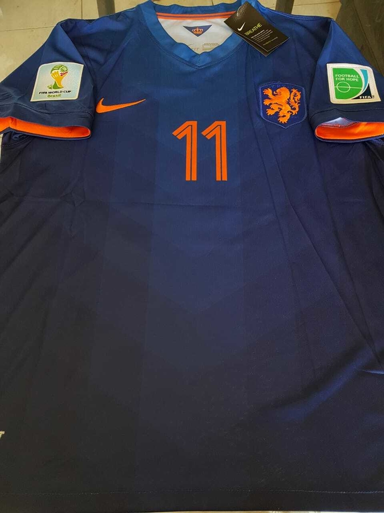 Camiseta Nike Retro Holanda Azul Robben 11 2014