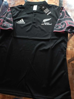 Camiseta All Blacks Maori negra con botones 2019